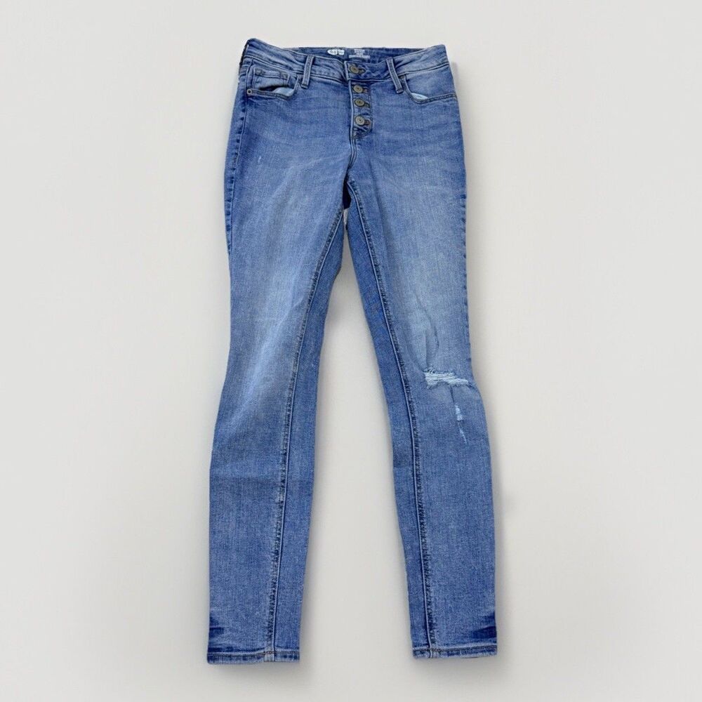 Old Navy Rockstar Super Skinny Ankle Jeans Women’s Size 2 Button Fly Light Wash